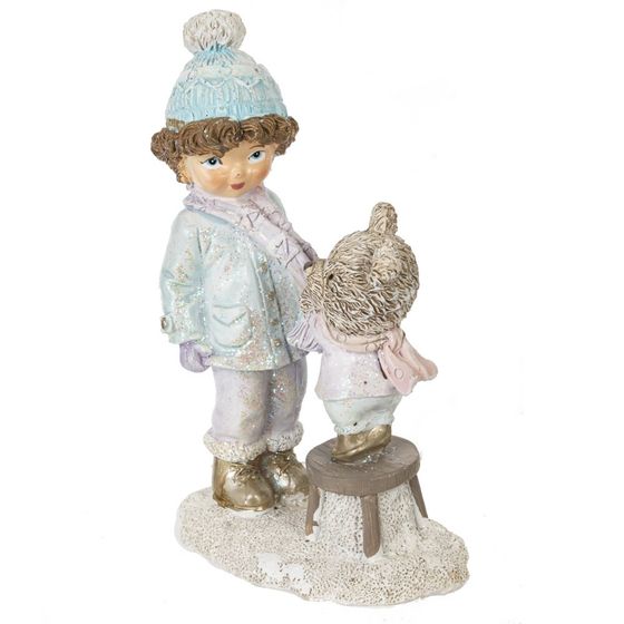 Фигурка декоративная "Мальчик и медвежонок", L9 W5 H13,5 см
