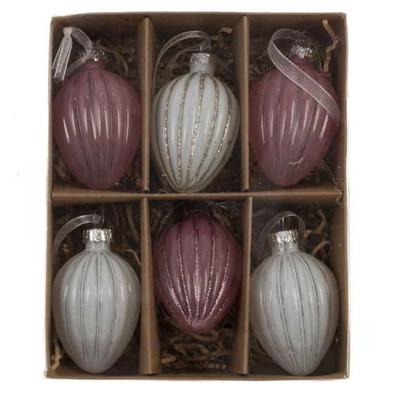 Набор из 6-ти изделий декоративных подвесных &quot;Яйцо пасхальное&quot; (3,5*5), L13 W16 H4 см