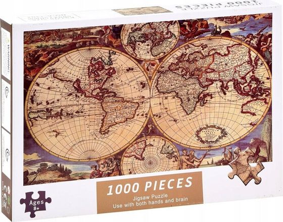 Jokomisiada Puzzle antyczna stara MAPA ŚWIATA 1000 ele ZA3963