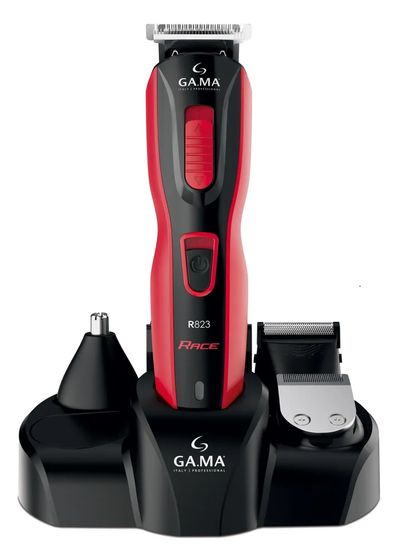 Машинка для стрижки GA.MA R823-HF аккум./сеть (насадок 5шт) черный/красный