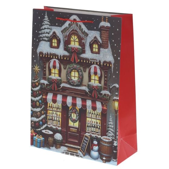 Пакет подарочный (бумага 210г/м2, блок 12шт), L18 W8,5 H23 см, 4в.