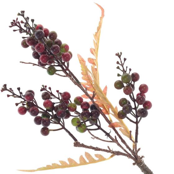 Ветка искусственная "Рябина", L23 W18 H44 см, 3в.
