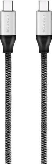 Кабель Harper USB 2.0 Type-C(m) - Type-C(m) 1м нейлон серебристый (BRCH-770)