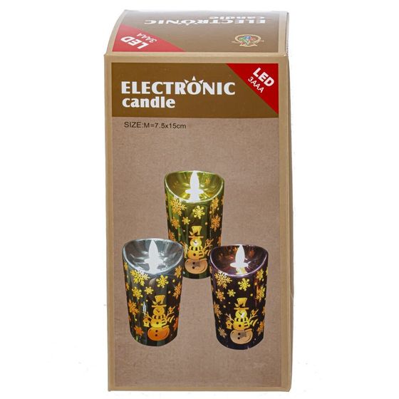 Изделие декор Свеча &quot;Красный Дед Мороз&quot; (подсвет, AAAх3 н/п) L7,5 W7,5 H14,5 см