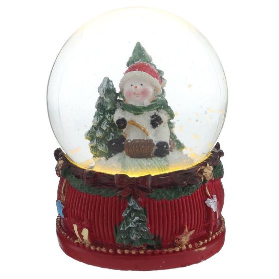 Фигурка декоративная &quot;Дед Мороз/Снеговик&quot; в стекл шаре, L6 W6 H8,5 см, 2в.
