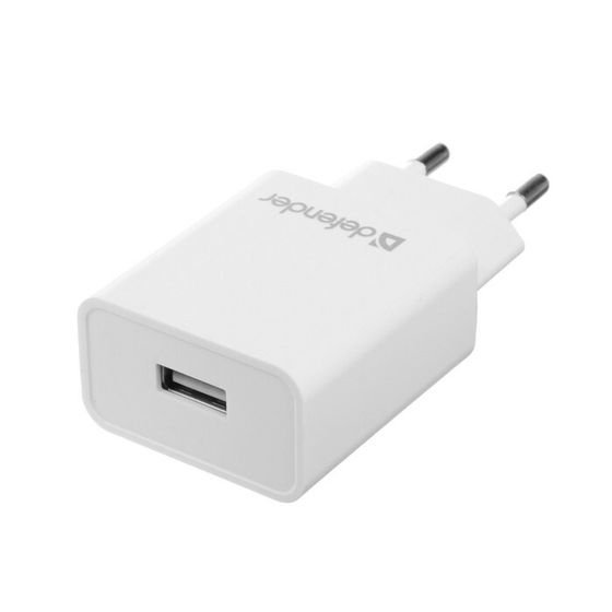 Сетевое зарядное устройство Defender EPA-10, 1 USB, 2.1 А, белое