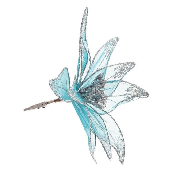 Цветок исскуственный &quot;Пуансеттия&quot; (на клипсе), L23 W23 H12 см