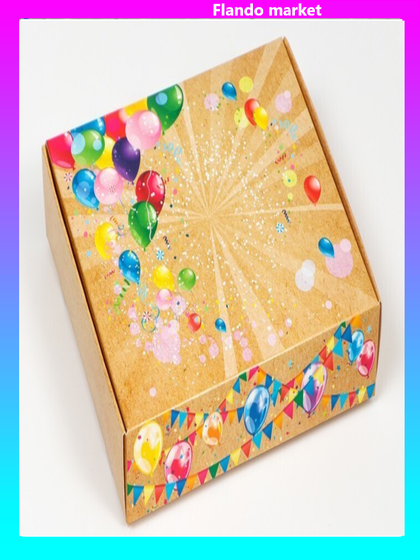 !Коробка самосборная 2 штуки &quot;С шариками&quot;, 20 х 18 х 5 см.