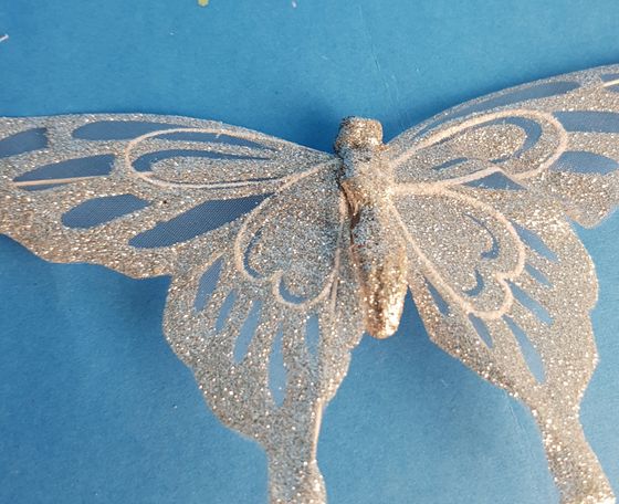 !НАБОР 3 ШТУКИ - ЕЛОЧНАЯ ИГРУШКА НА КЛИПЕ &quot;БАБОЧКА&quot; 17,5 СМ, ЦВЕТ МИКС