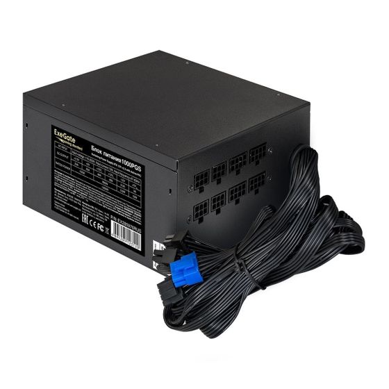 Блок питания 1000W ATX ExeGate Gaming Standard 1000PGS 14cm fan 24pin 2x(4+4)pin 6xPCI-E 8xSATA 4xIDE (EX285976RUS)
