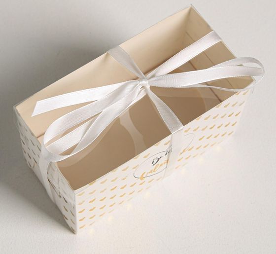 !Коробка на 2 капкейка - 2 штуки Be my Valentine, 16 × 8 × 10 см