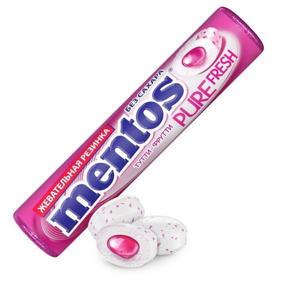 Жевательная резинка Mentos с жидким центром тутти фрутти, 15,5 г