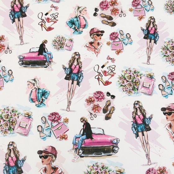 !09 Бумага (набор 5 листов) упаковочная глянцевая "Женский стиль" 70 х 100 см.