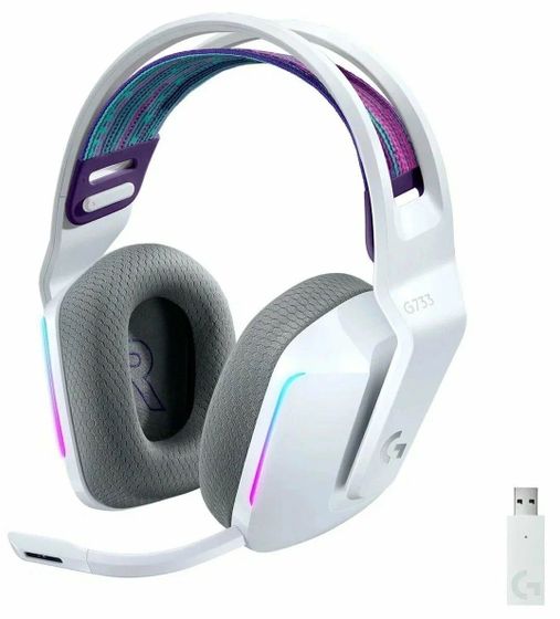Гарнитура накладная Logitech Headset G733 LIGHTSPEED беспроводная белый (981-000885)