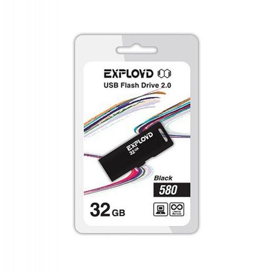 Флеш диск 32GB Exployd 580 USB 2.0 черный (EX--580-Black)