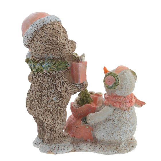 Фигурка декоративная &quot;Мишка и снеговик&quot;, L8 W5 H9,5 см