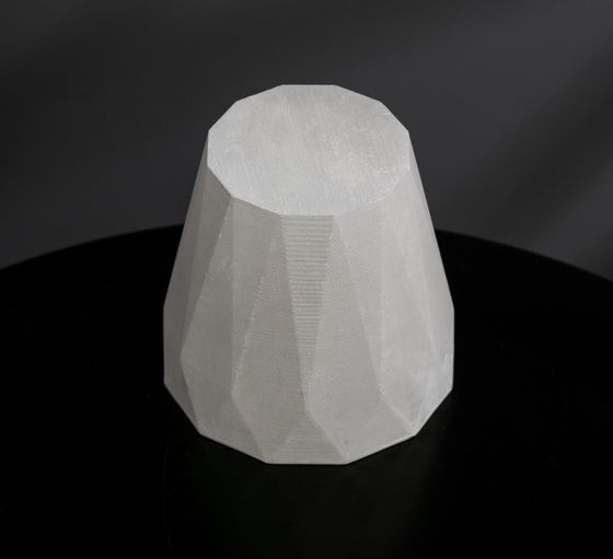 !09 Кашпо из гипса «Полигональ», серое, 10,5 х 11 см, 0,5 л