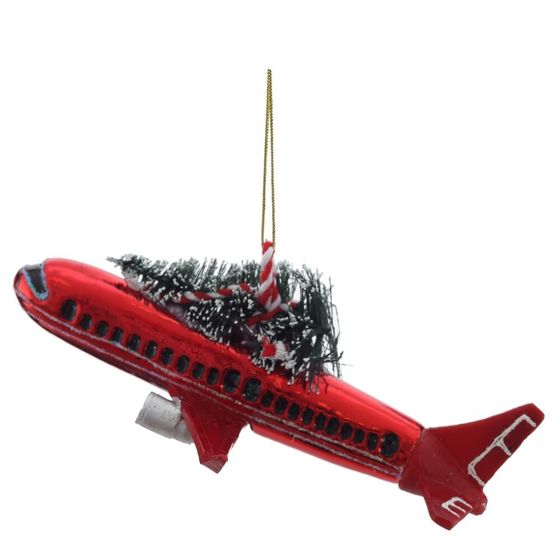 Украшение новогоднее "Самолёт", L16,5 W12,5 H5,5 см