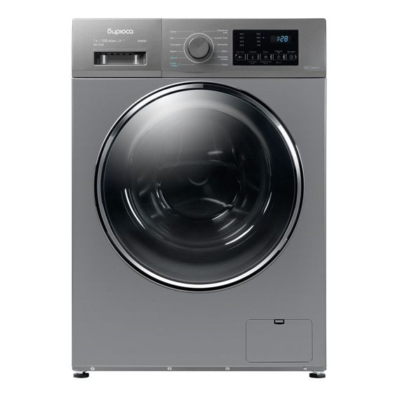 Стиральная машина Бирюса WM-SM712/08 S хромированный металлик 7кг 1200об/мин с паром инвертор
