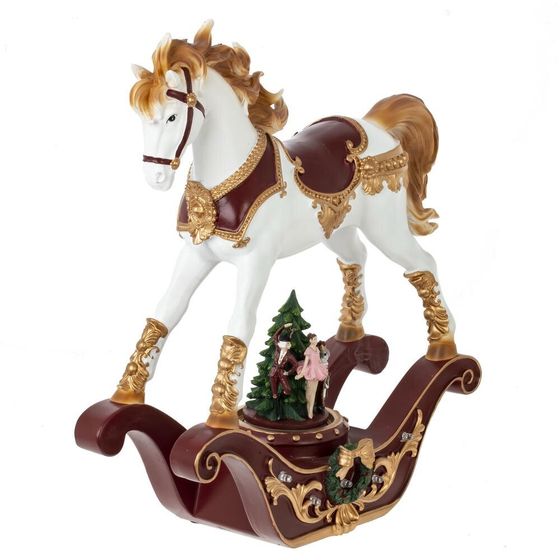 Фигурка декоративная &quot;Лошадка-качалка&quot;, (подсвет, муз,  3хАА, н/п), L32 W11 H37 см