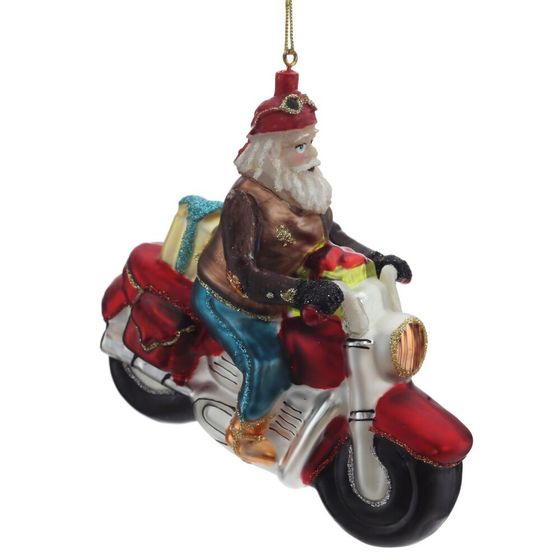 Украшение новогоднее "Дед Мороз на байке", L12 W5,5 H11,5 см