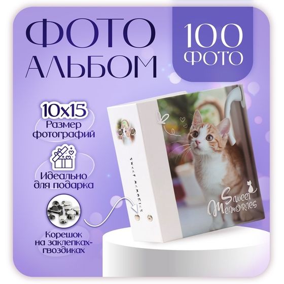 Фотоальбом на 100 фотографий &quot;Кошки-4, кот бежевый&quot; 10x15 см