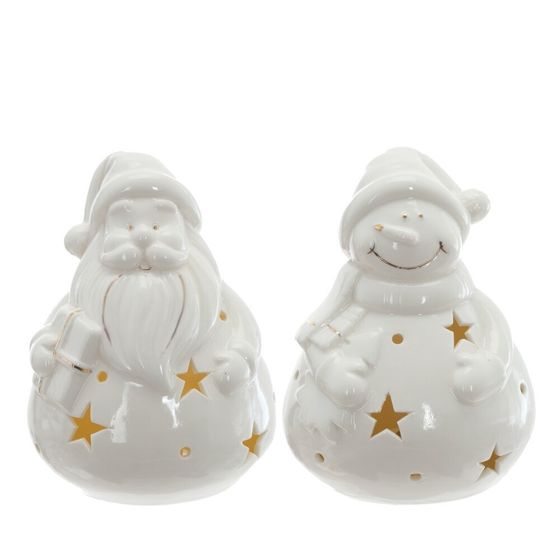 Фигурка декоративная &quot;Снеговик/Санта&quot; с подсветкой (2хLR44),  L10 W8 H13 см, 2в.