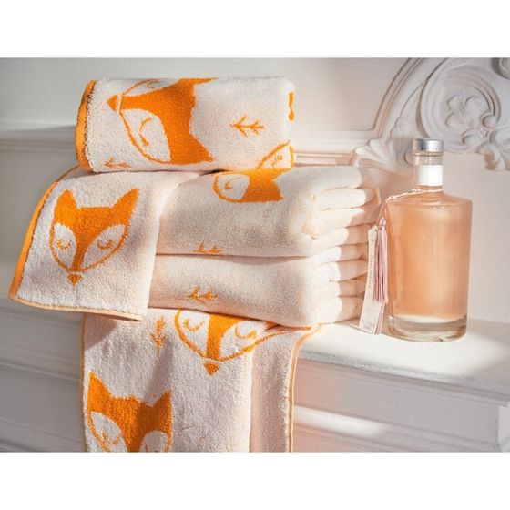 Полотенце махровое Fox, размер 50х90 см, цвет оранжевый
