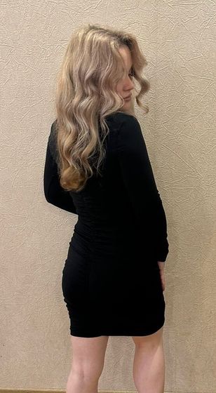 !09 Платье черное с завязочками мини Размер XS