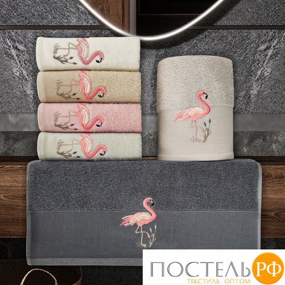 Полотенце кухонное Карвен Vip Cotton FLAMINGO махра 30*50 6 шт. НМ 776