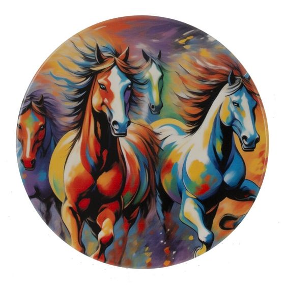 Декоративная подставка под горячее &quot;Лошадь&quot;, D 10 см, L10 W10 H0,5 см, 4в.