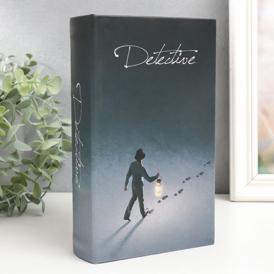 Шкатулка книга-сейф «Детектив. Человек с фонарём», дерево, искусственная кожа, 21×13×5 см