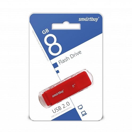 Флеш диск 8Gb Smartbuy Dock SB8GBDK-R USB2.0 красный