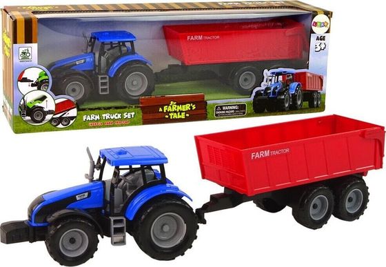 LeanToys Traktor z Przyczepą Pojazd Rolniczy Farma Niebieski