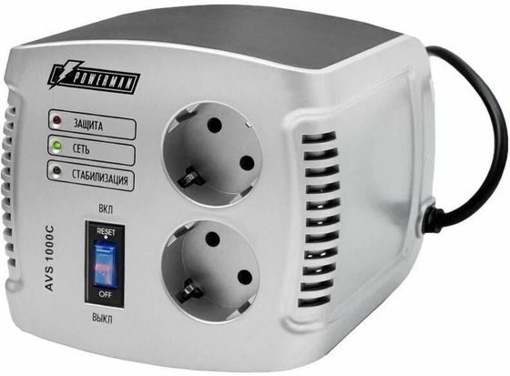 Стабилизатор напряжения Powerman AVS 1000C 500Вт 1000ВА серебристый