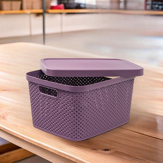 Коробка для хранения DIAMOND фиолетовая S 7л с крышкой