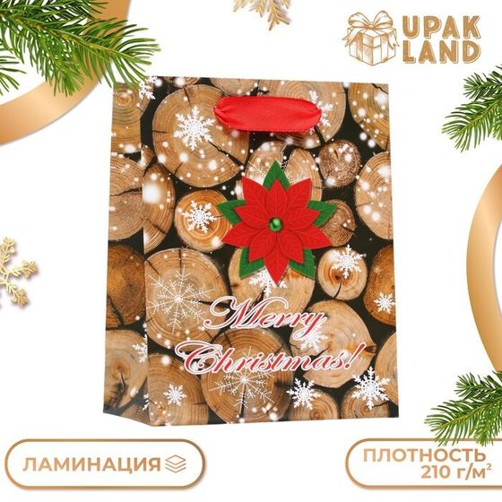 Пакет ламинированный &quot;Merry Christmas&quot; 11,5 х 14,5 х 6 см