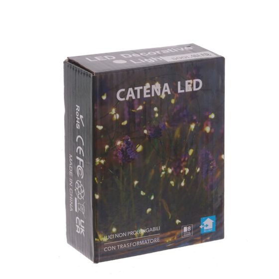 Электрогирлянда &quot;Роса&quot;, L50м, 500 LED, тепл бел, 8 тип свеч, 7W, шнур зеленый леска, IP20