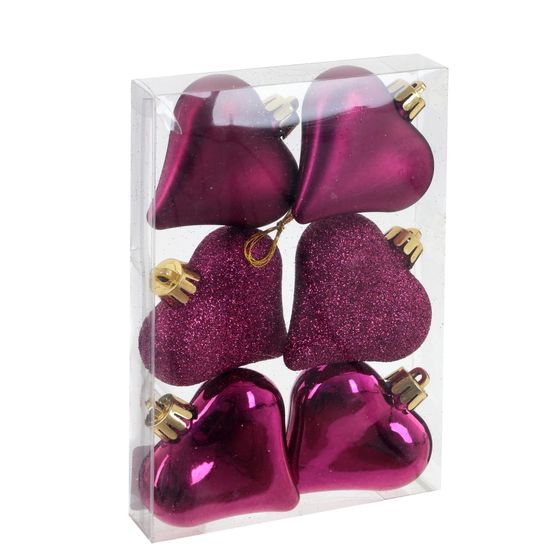 Набор из 6шт Украшение новогоднее &quot;Сердце&quot;, L16 W2,5 H10,5 см