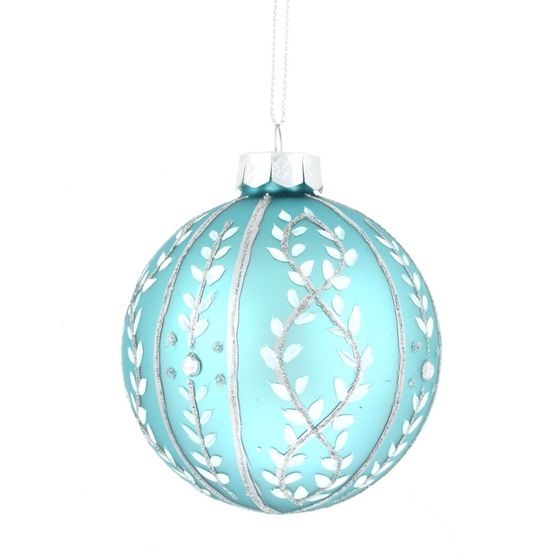 Украшение новогоднее Шар "Веселые ребята в бирюзовом" (блок 12 шт), D8 см, L36 W28 H11 см, 6в.