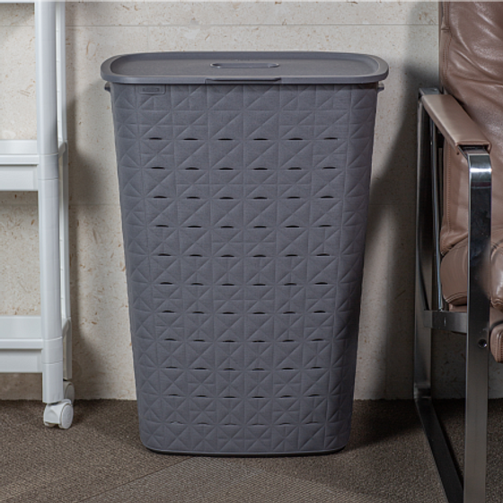 Корзина для белья SOFTEX тёмно-серая 56л