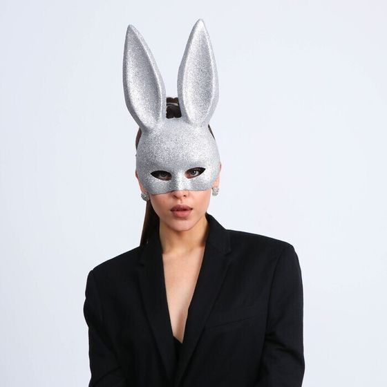 !09 Маска «Зайка» серебряная