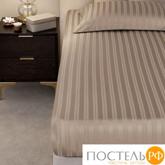 Togas Простыня на резинке  САККАРД беж 160x200+35, 1пр, 100% хлопок жаккард