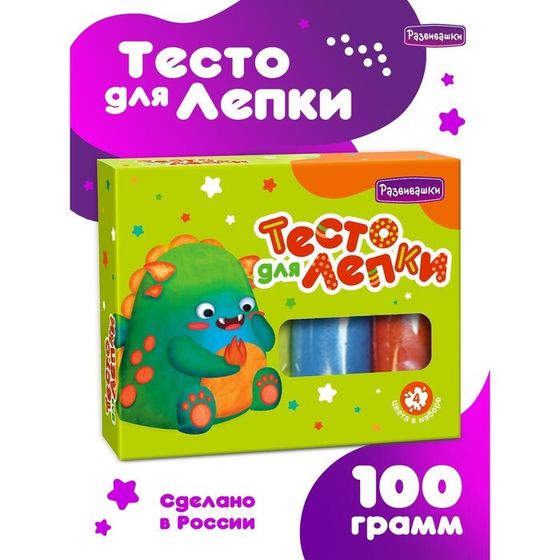 Тесто для лепки в коробке 4 цвета, 100 г