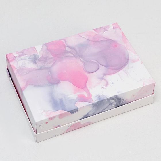 !09 Набор 4 штуки, Коробка подарочная «Бант», сиреневая, 21 х 15 х 5 см