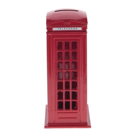 Копилка &quot;Телефонная будка&quot;, Д6,5 Ш6,5 В18 см