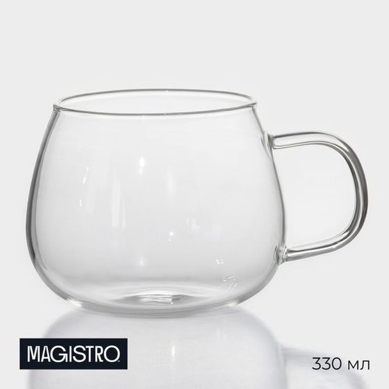Кружка Magistro «Валенсия», 330 мл, 10×8 см, стекло, прозрачная