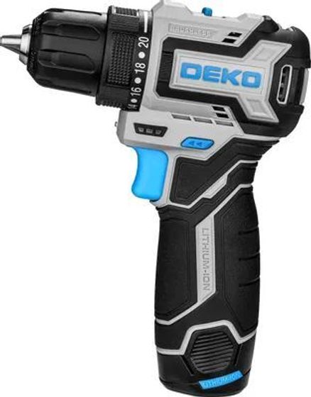 Дрель-шуруповерт аккумуляторная Deko Loner 12V PRO 12В 2АКБ 3Ач и ЗУ (кейс) (085-1011)