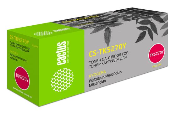 Картридж лазерный Cactus CS-TK5270Y TK-5270Y желтый (6000стр.) для Kyocera Ecosys P6230cdn/M6230cidn/M6630cidn