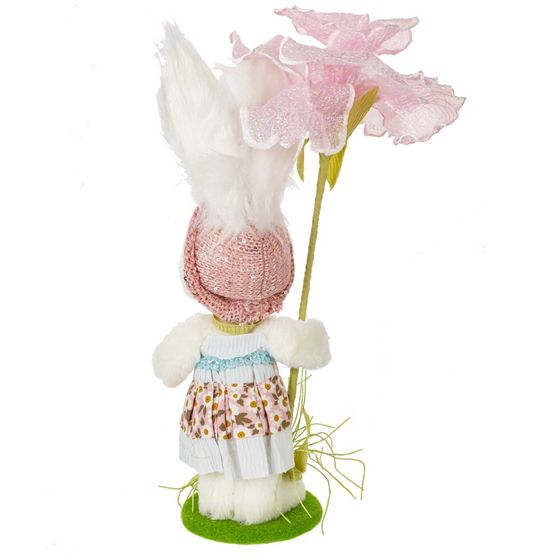 Фигурка декоративная "Зайка с цветком", L12 W10,5 H39 см